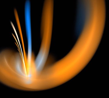 Siyah Renk Üzerine Bir Dijital Fraktal Resmi