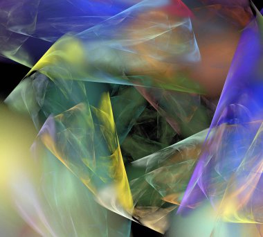 Siyah Renk Üzerine Bir Dijital Fraktal Resmi