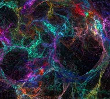 Siyah Renk Üzerine Bir Dijital Fraktal Resmi