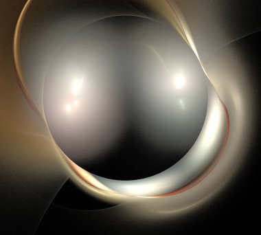 Siyah Renk Üzerine Bir Dijital Fraktal Resmi