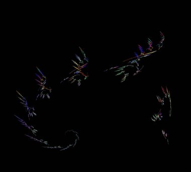 Siyah Renk Üzerine Bir Dijital Fraktal Resmi