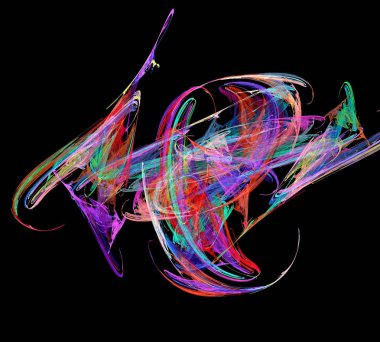 Siyah Renk Üzerine Bir Dijital Fraktal Resmi