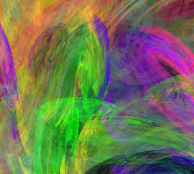 Siyah Renk Üzerine Bir Dijital Fraktal Resmi