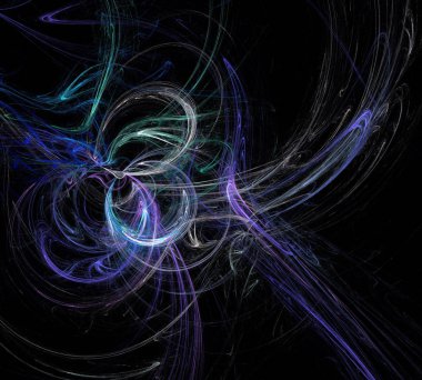 Siyah Renk Üzerine Bir Dijital Fraktal Resmi