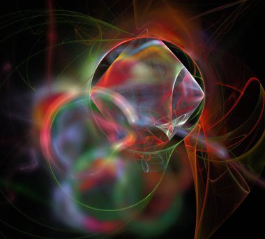 Siyah Renk Üzerine Bir Dijital Fraktal Resmi