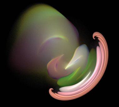 Siyah Renk Üzerine Bir Dijital Fraktal Resmi