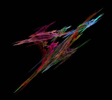 Siyah Renk Üzerine Bir Dijital Fraktal Resmi