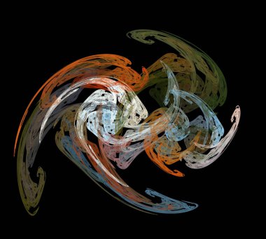 Siyah Renk Üzerine Bir Dijital Fraktal Resmi