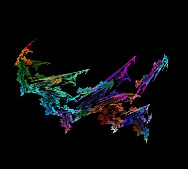 Siyah Renk Üzerine Bir Dijital Fraktal Resmi