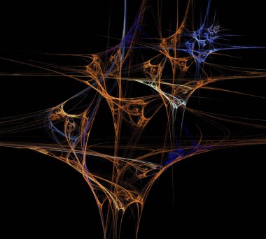 Siyah Renk Üzerine Bir Dijital Fraktal Resmi