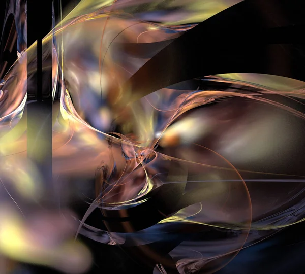 Siyah Renk Üzerine Bir Dijital Fraktal Resmi