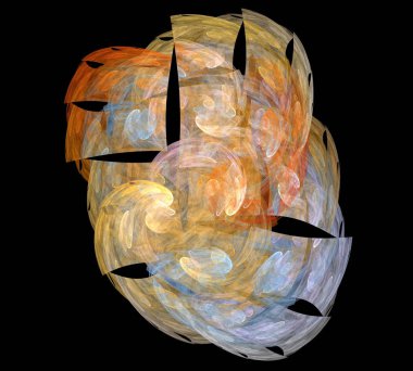 Siyah Renk Üzerine Bir Dijital Fraktal Resmi