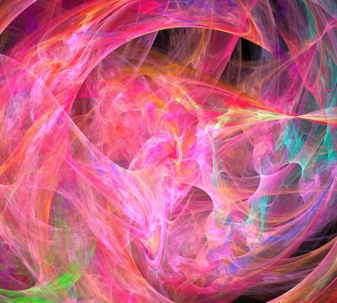 Siyah Renk Üzerine Bir Dijital Fraktal Resmi