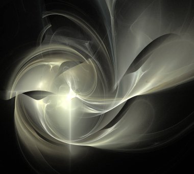 Siyah Renk Üzerine Bir Dijital Fraktal Resmi