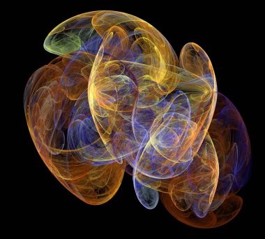 Siyah Renk Üzerine Bir Dijital Fraktal Resmi