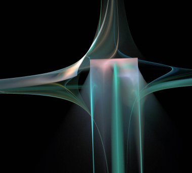 Siyah Renk Üzerine Bir Dijital Fraktal Resmi