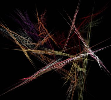 Siyah Renk Üzerine Bir Dijital Fraktal Resmi