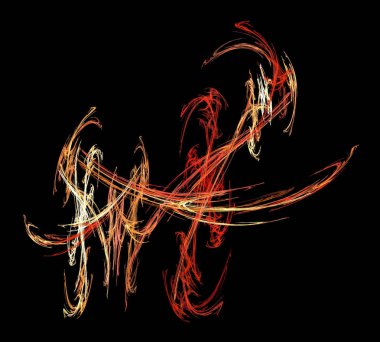 Siyah Renk Üzerine Bir Dijital Fraktal Resmi