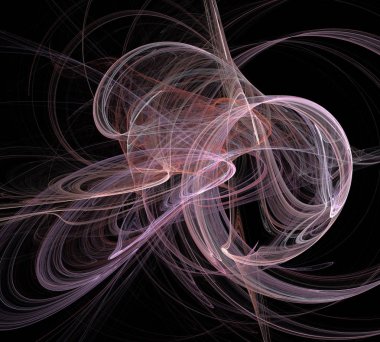 Siyah Renk Üzerine Bir Dijital Fraktal Resmi