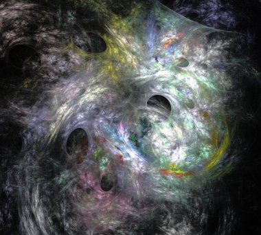 Siyah Renk Üzerine Bir Dijital Fraktal Resmi