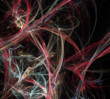 Siyah Renk Üzerine Bir Dijital Fraktal Resmi