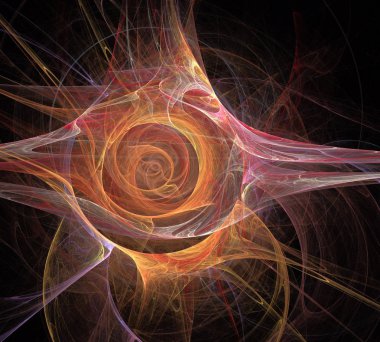 Siyah Renk Üzerine Bir Dijital Fraktal Resmi