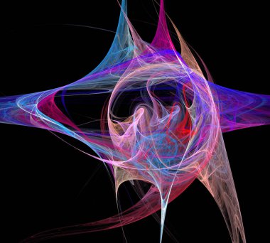 Siyah Renk Üzerine Bir Dijital Fraktal Resmi