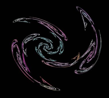 Siyah Renk Üzerine Bir Dijital Fraktal Resmi