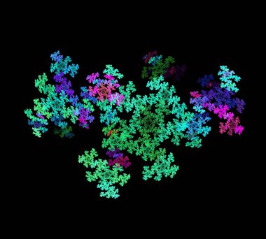 Siyah Renk Üzerine Bir Dijital Fraktal Resmi