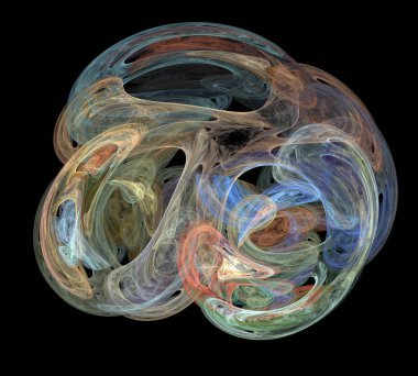 Siyah Renk Üzerine Bir Dijital Fraktal Resmi