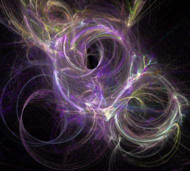 Siyah Renk Üzerine Bir Dijital Fraktal Resmi