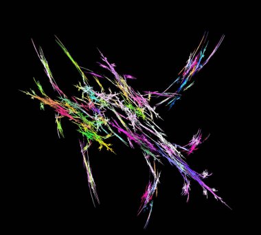 Siyah Renk Üzerine Bir Dijital Fraktal Resmi