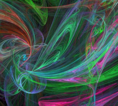 Siyah Renk Üzerine Bir Dijital Fraktal Resmi