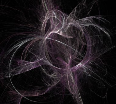 Siyah Renk Üzerine Bir Dijital Fraktal Resmi