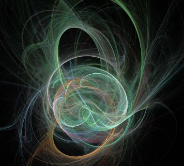 Siyah Renk Üzerine Bir Dijital Fraktal Resmi