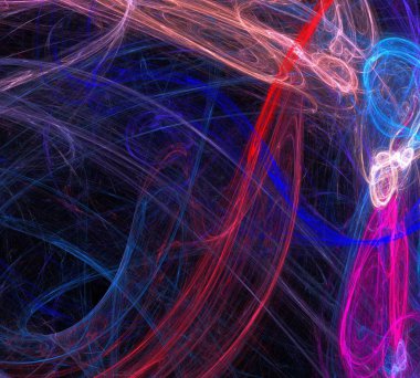 Siyah Renk Üzerine Bir Dijital Fraktal Resmi