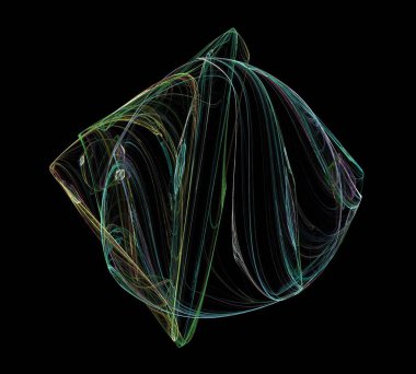 Siyah Renk Üzerine Bir Dijital Fraktal Resmi