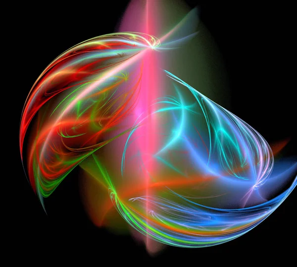 Siyah Renk Üzerine Bir Dijital Fraktal Resmi