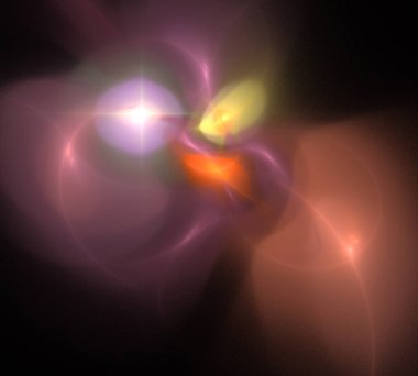 Siyah Renk Üzerine Bir Dijital Fraktal Resmi