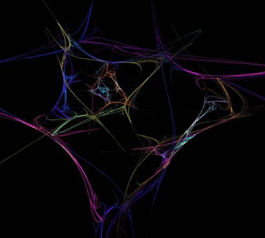 Siyah Renk Üzerine Bir Dijital Fraktal Resmi