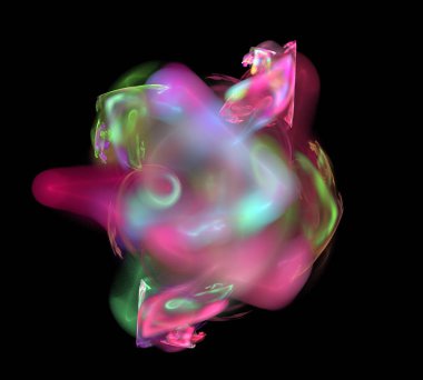 Siyah Renk Üzerine Bir Dijital Fraktal Resmi