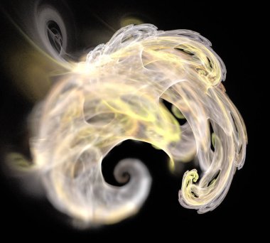 Siyah Renk Üzerine Bir Dijital Fraktal Resmi