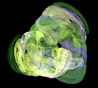 Siyah Renk Üzerine Bir Dijital Fraktal Resmi