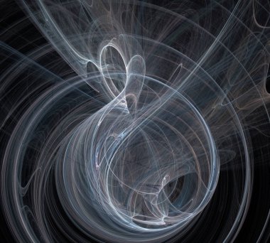 Siyah Renk Üzerine Bir Dijital Fraktal Resmi