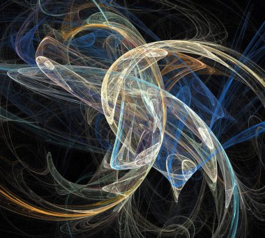 Siyah Renk Üzerine Bir Dijital Fraktal Resmi