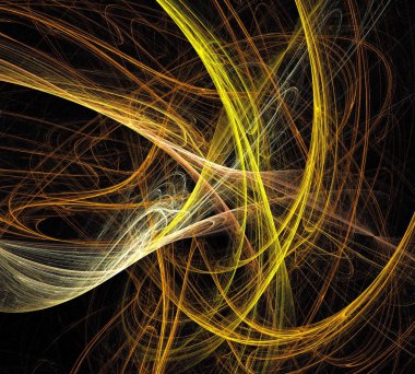 Siyah Renk Üzerine Bir Dijital Fraktal Resmi