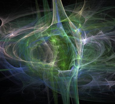 Siyah Renk Üzerine Bir Dijital Fraktal Resmi