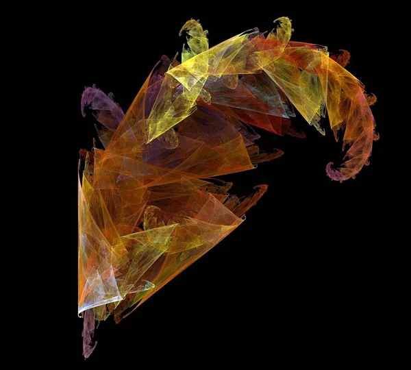 Siyah Renk Üzerine Bir Dijital Fraktal Resmi