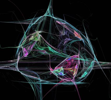 Siyah Renk Üzerine Bir Dijital Fraktal Resmi