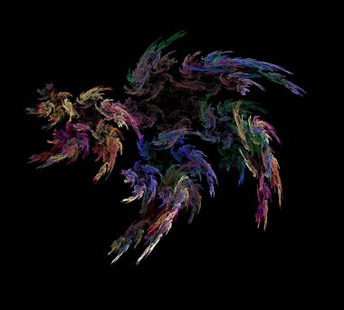 Siyah Renk Üzerine Bir Dijital Fraktal Resmi